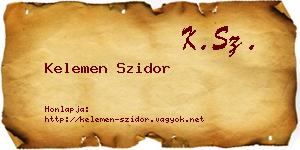 Kelemen Szidor névjegykártya